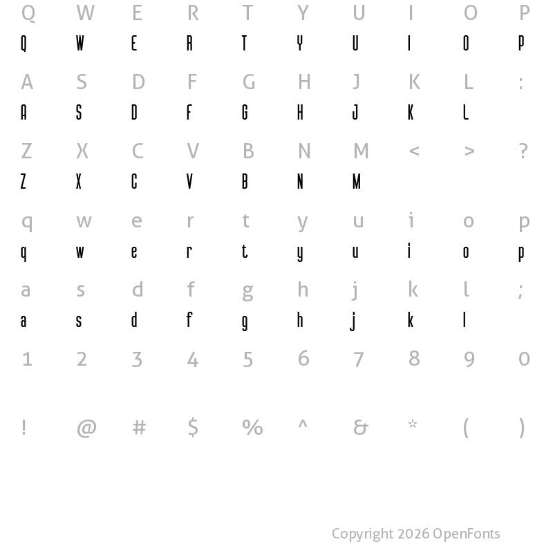 Character Map of Violence DEMO Regular