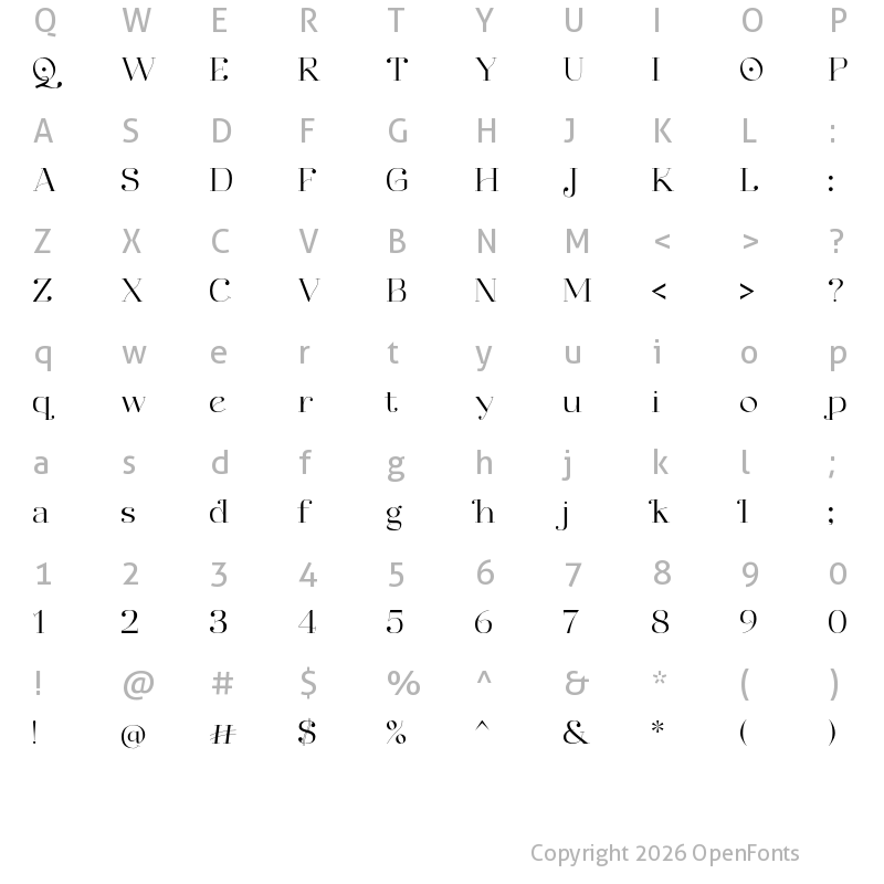 Character Map of Viorath Regular