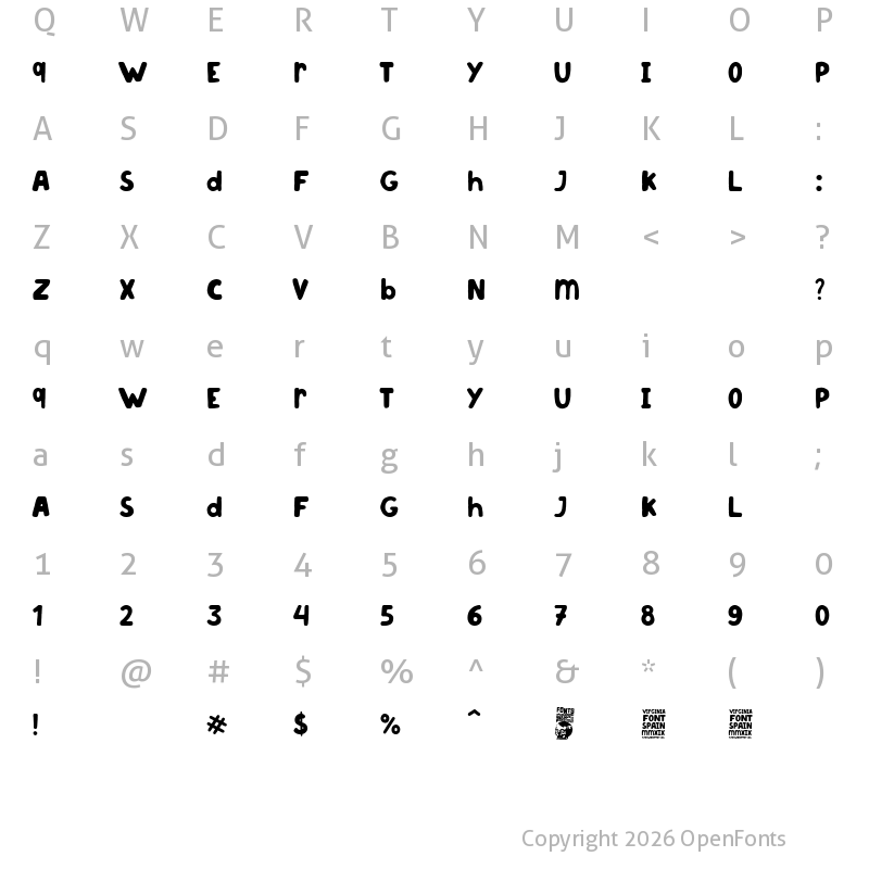 Character Map of Virginia Regular
