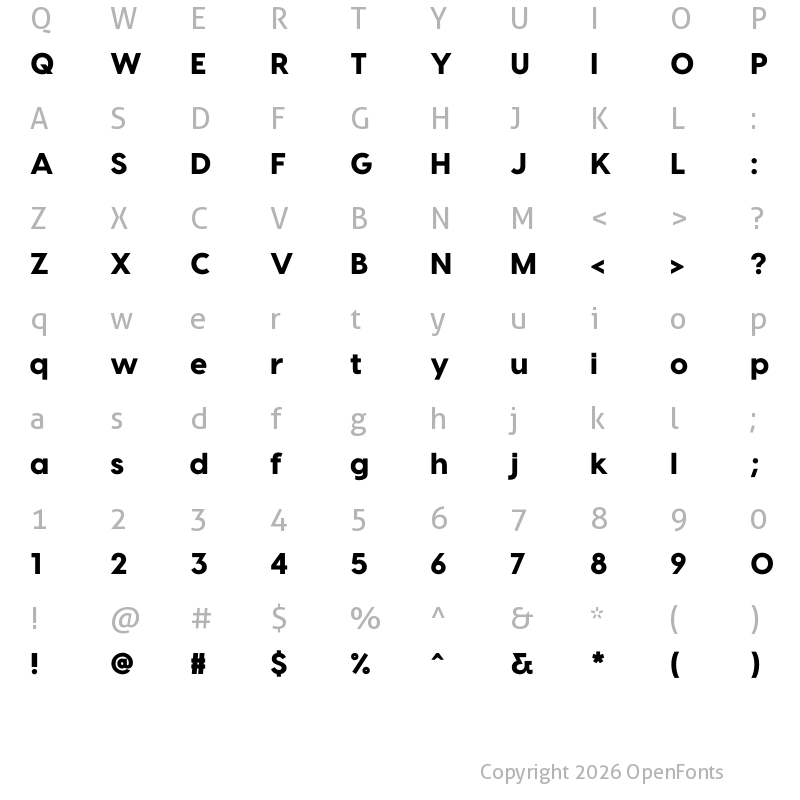 Character Map of Visby Heavy