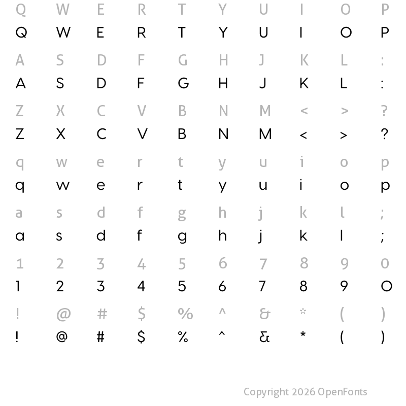 Character Map of Visby Medium