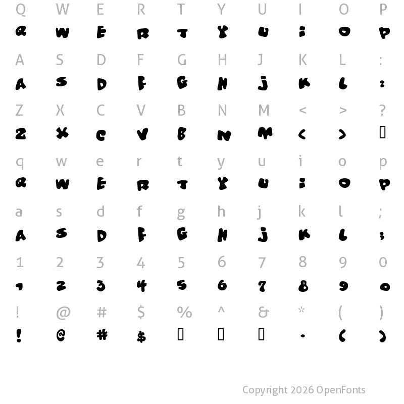 Character Map of Vitamin Regular