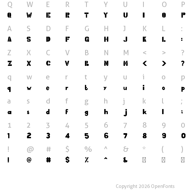 Character Map of VLOXSPRAY Regular