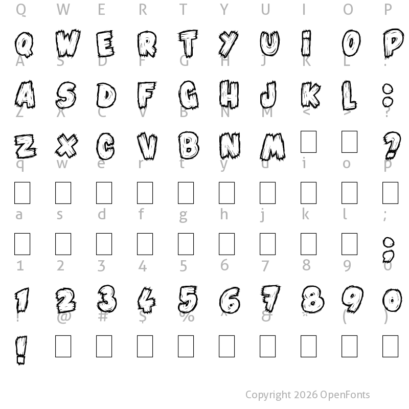 Character Map of Vlump Regular