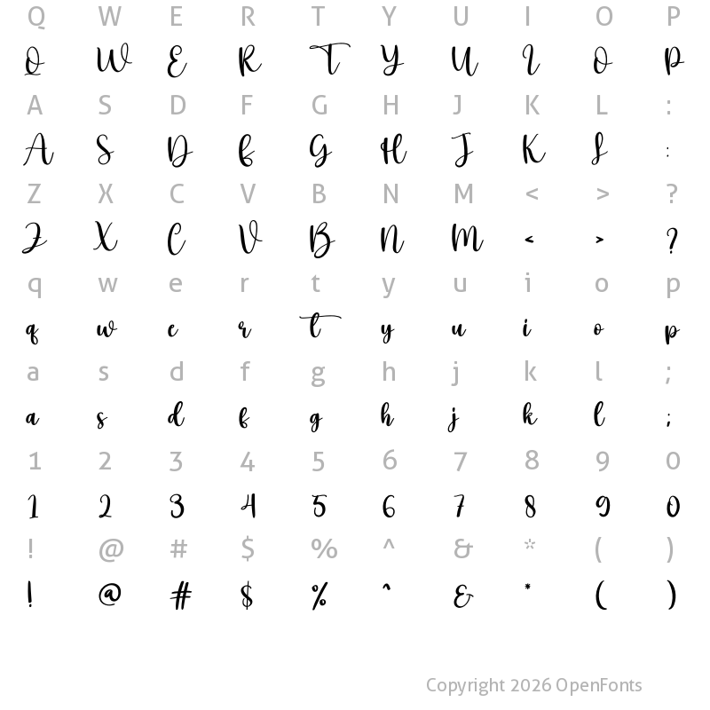 Character Map of Volley Regular
