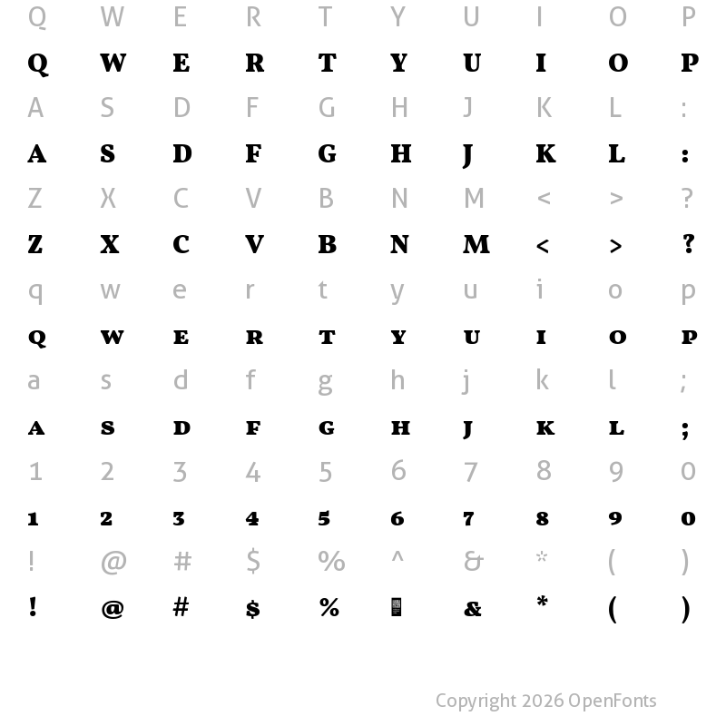 Character Map of Vollkorn SC Black