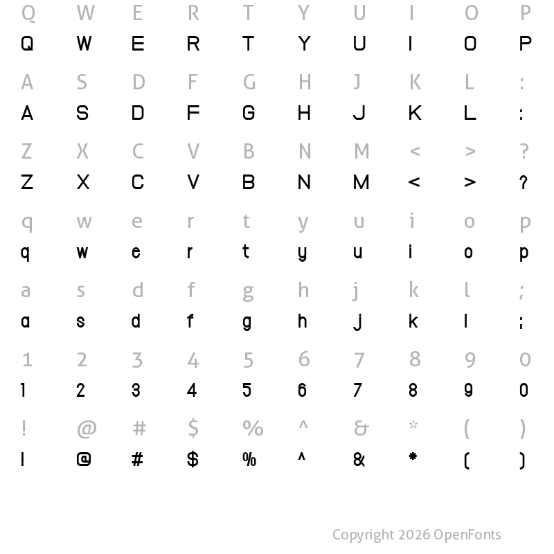 Character Map of Volpedo Bold Bold