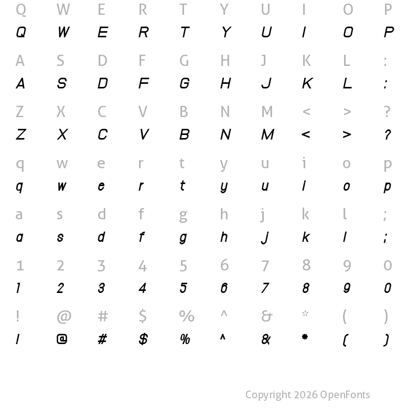 Character Map of Volpedo Bold Italic Bold Italic