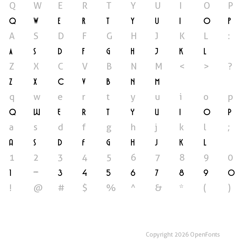 Character Map of VOLTDECO V02 Black