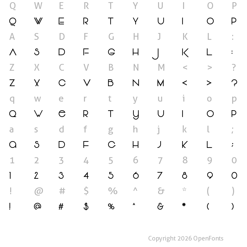 Character Map of Vonique 64 Bold