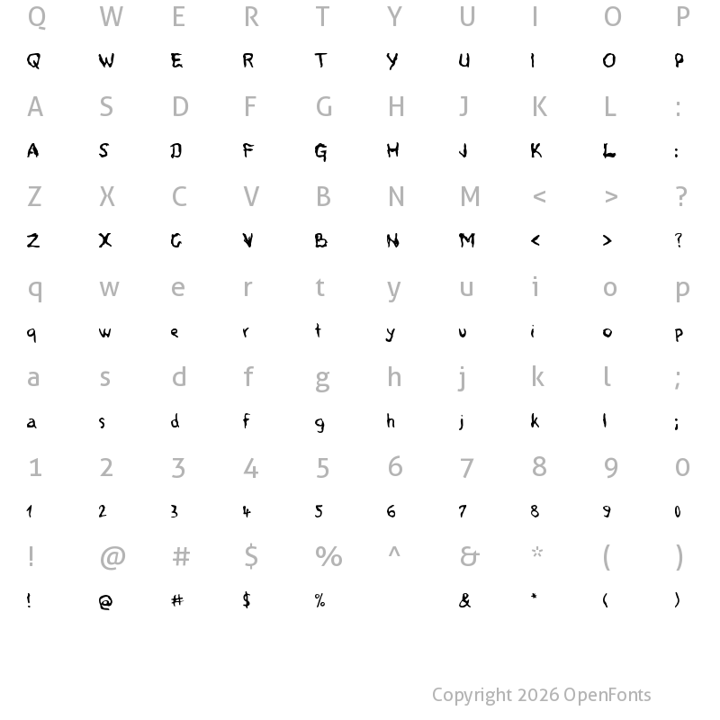 Character Map of Voodoo Spirits Regular