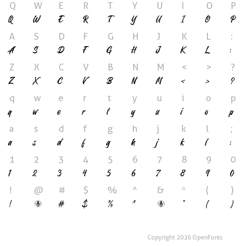 Character Map of Vorthmirq Personal Use Only Regular