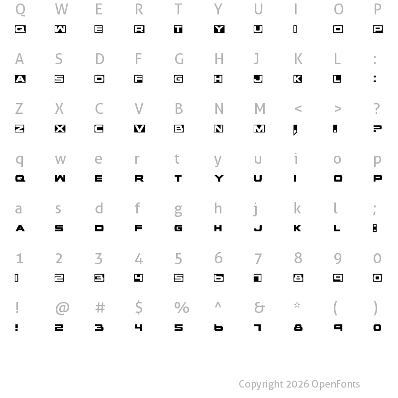 Character Map of voxBOX Regular