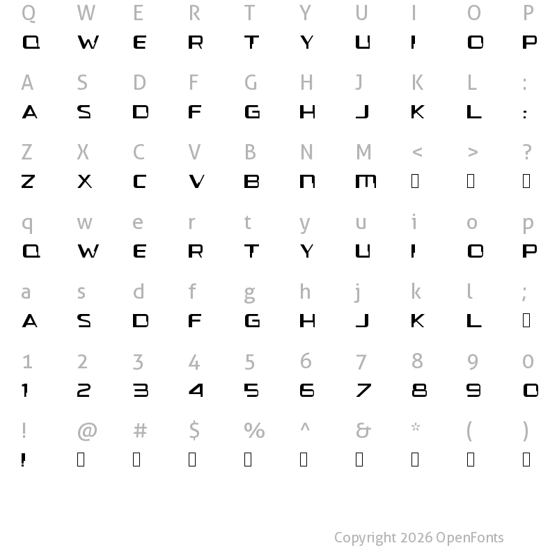 Character Map of Voya Nui GF
