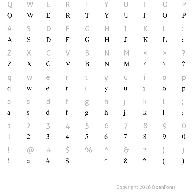 Character Map of Vremena Book