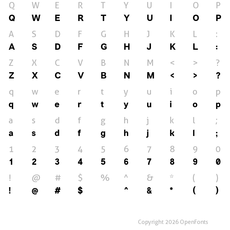 Character Map of Vremena Grotesk Bold