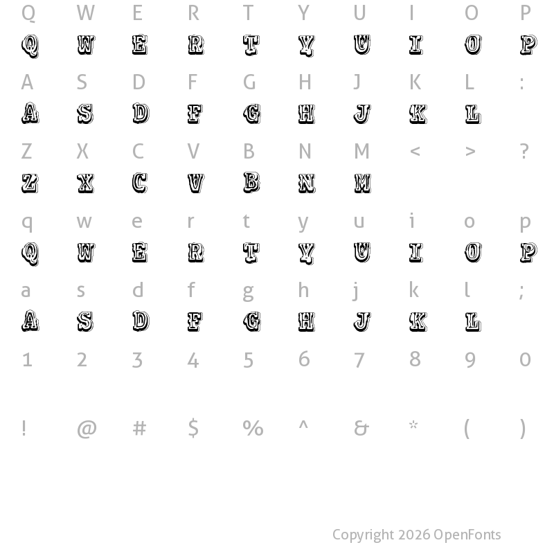 Character Map of VTKS COLAGEM Regular
