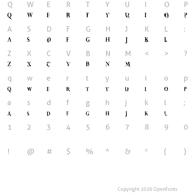 Character Map of Vtks Demolition Regular