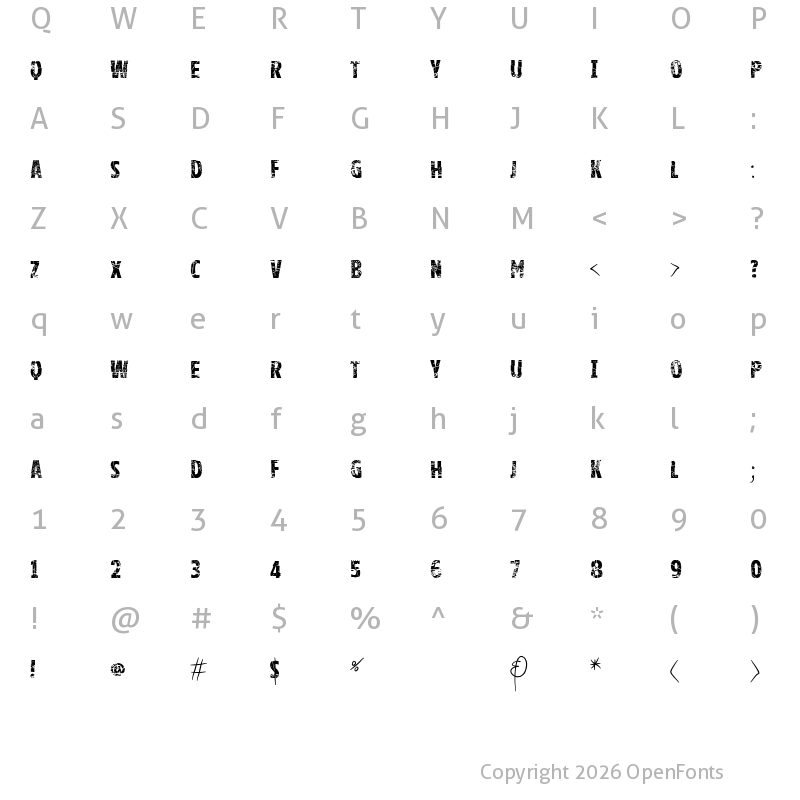 Character Map of Vtks good luck for you Regular