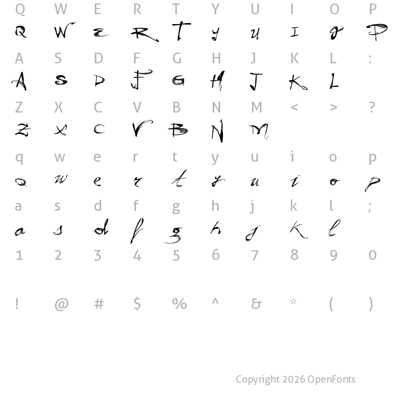 Character Map of Vtks Hunt Regular