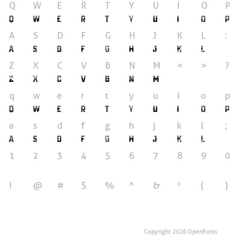 Character Map of VtksCaminhos Regular