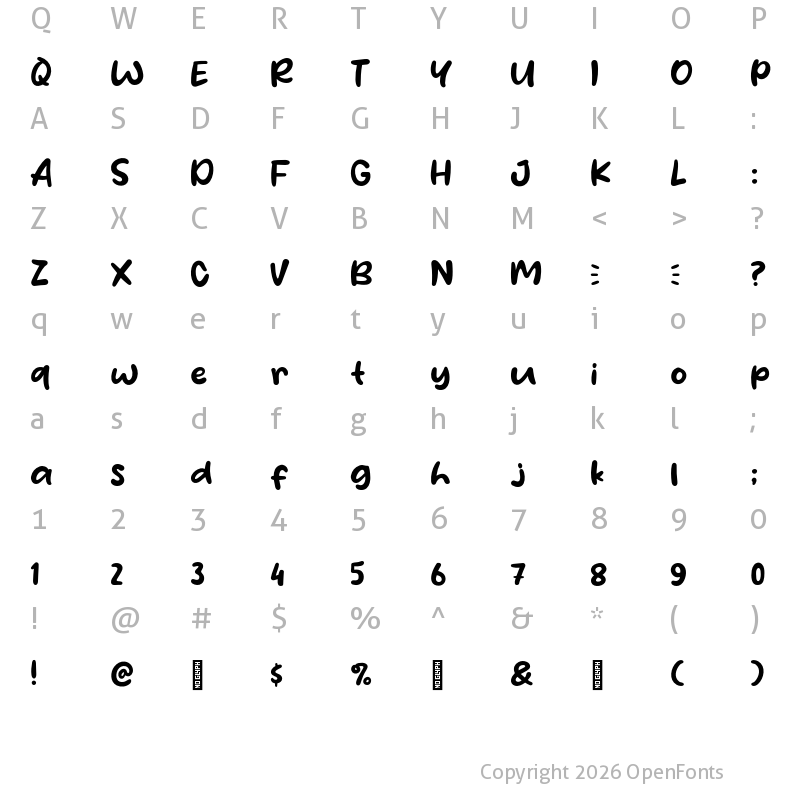 Character Map of Waffle Story Regular