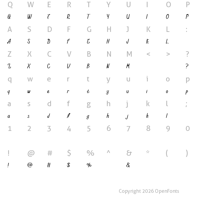 Character Map of Walahard Regular