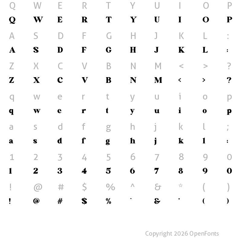 Character Map of Waldorf Astoria Regular