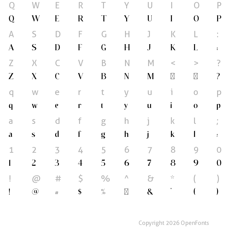 Character Map of Walkester Regular