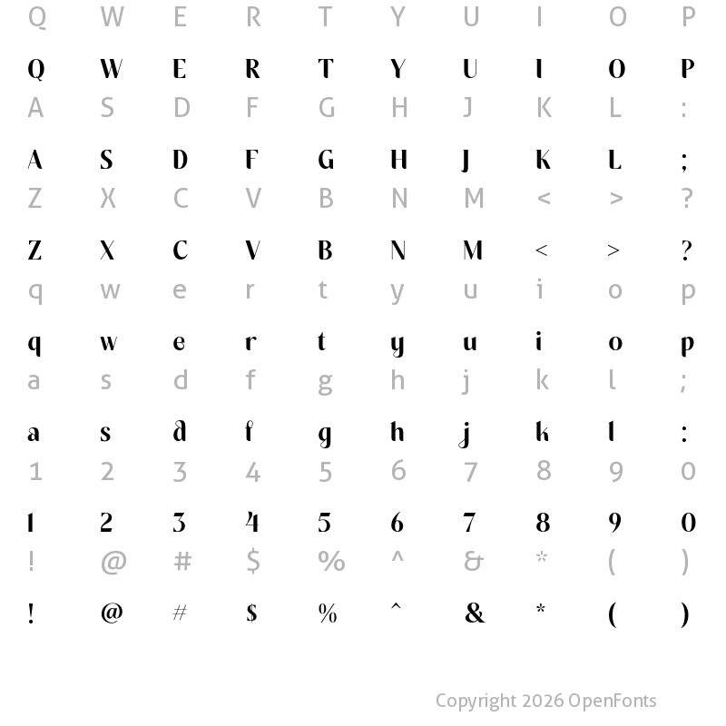 Character Map of Walkind Regular