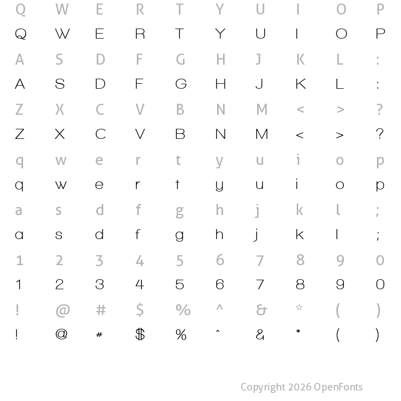 Character Map of Walkway Bold Regular