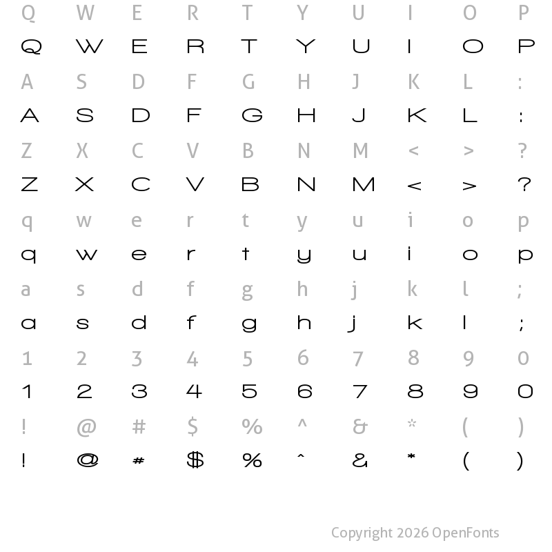 Character Map of Walkway Expand UltraBold Regular