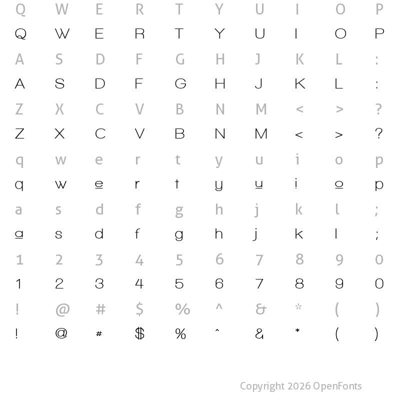 Character Map of Walkway Upper Bold Regular