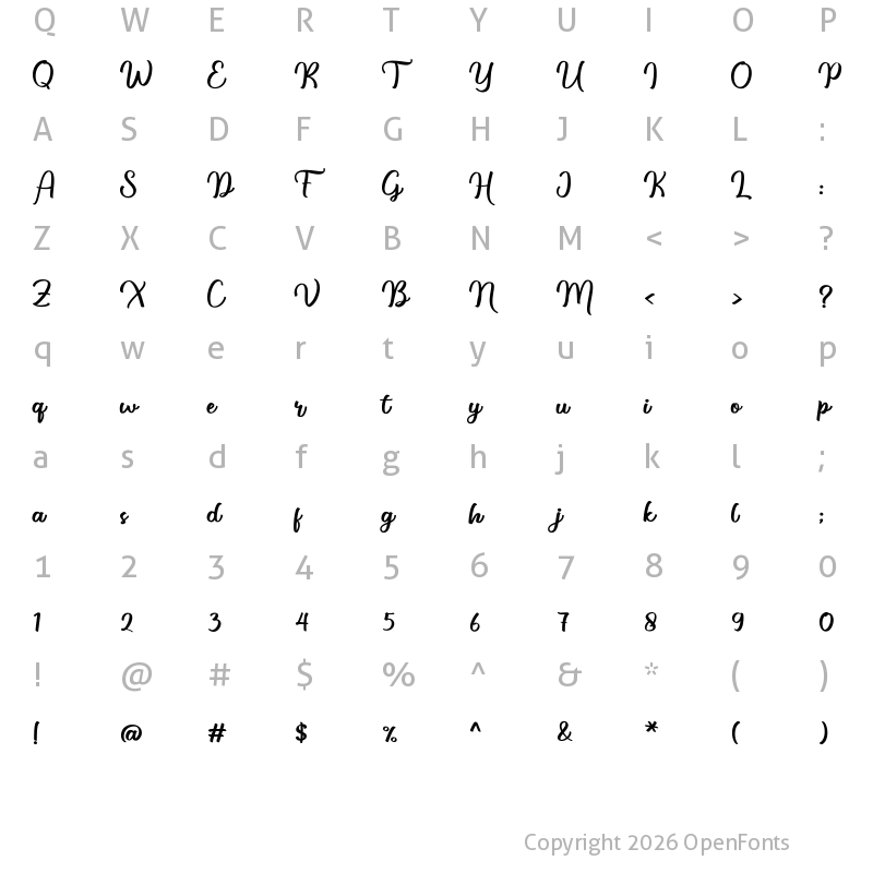 Character Map of Wallenton Regular