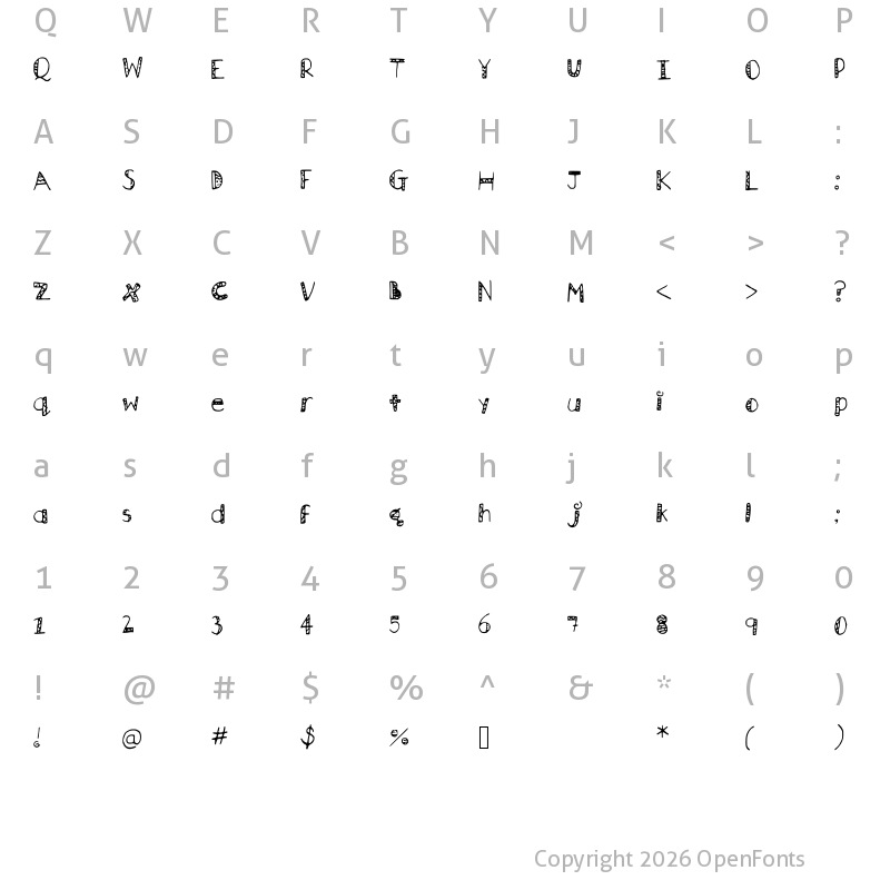 Character Map of Wallflower Medium