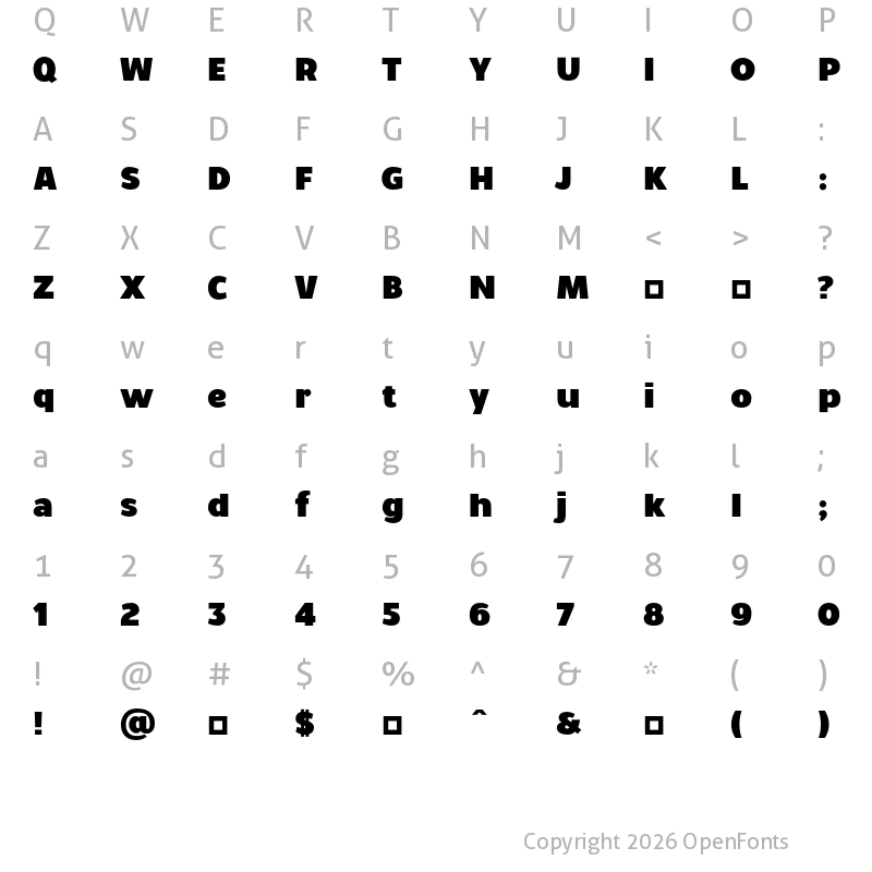 Character Map of Walrus Bold