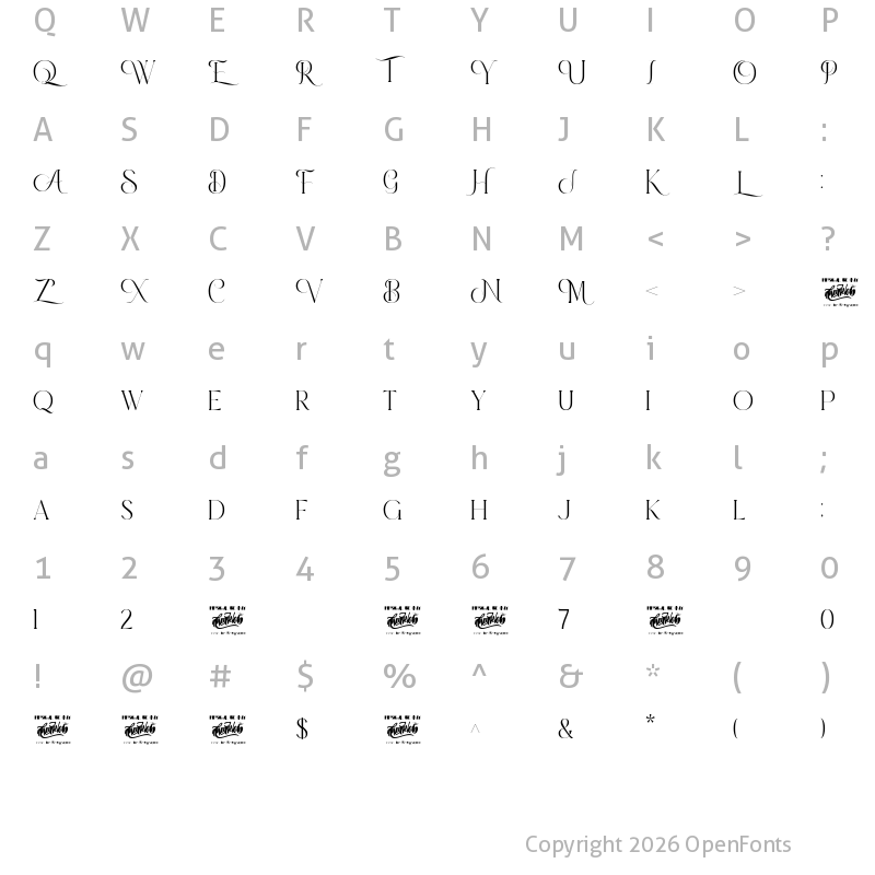 Character Map of Walterosse Regular