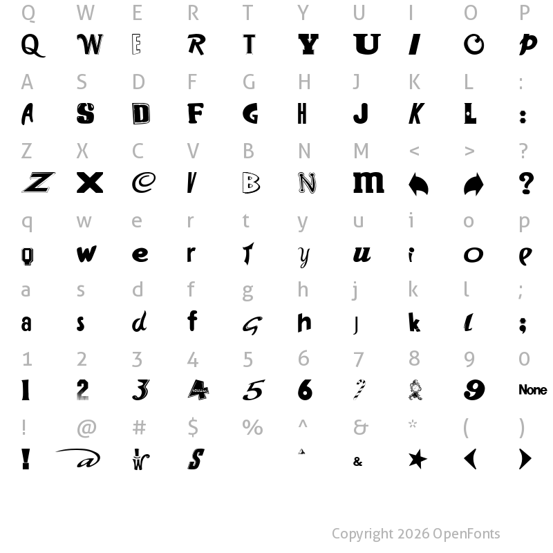 Character Map of WANT SOME CANDY Regular