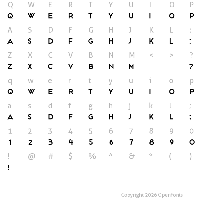 Character Map of Wapiti Regular