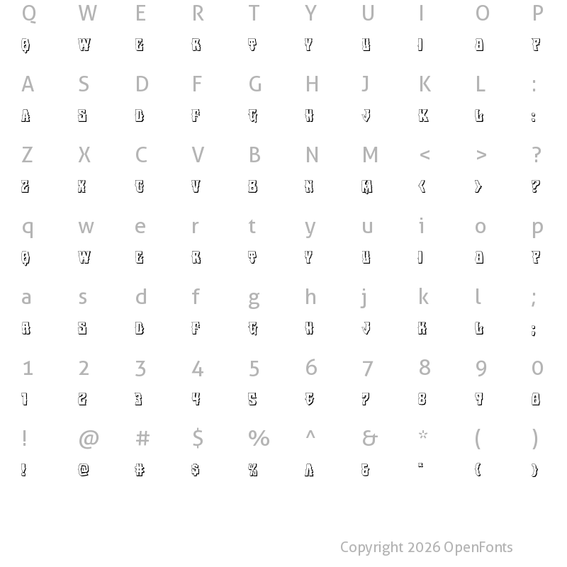 Character Map of Warlock's Ale 3D Regular