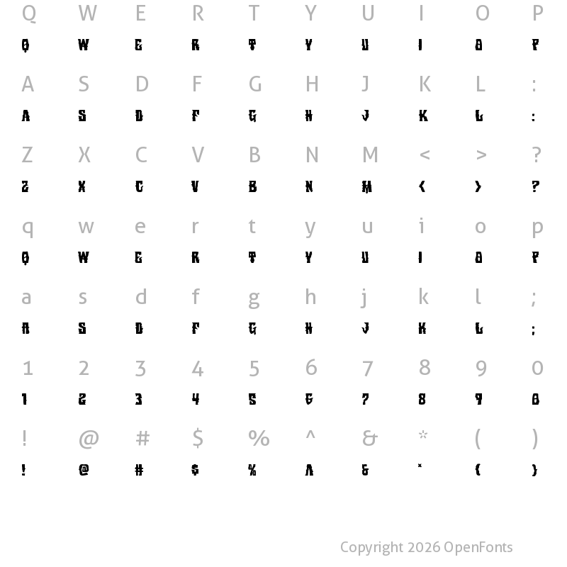 Character Map of Warlock's Ale Regular