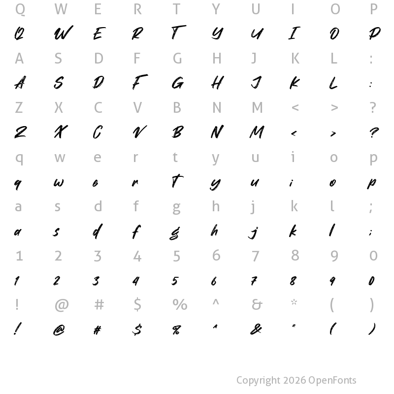 Character Map of Warteg Regular