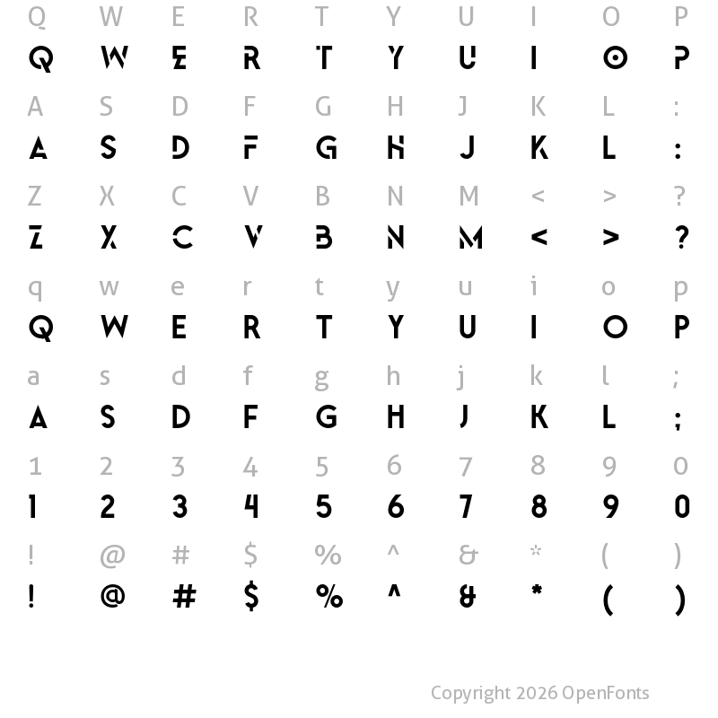 Character Map of Warzone Regular
