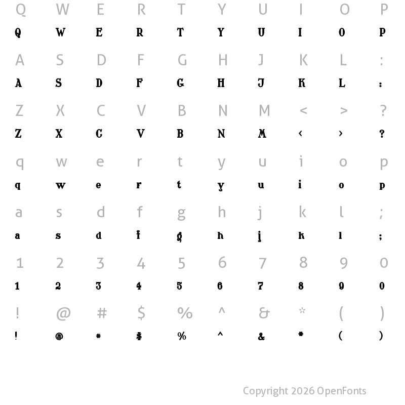 Character Map of Waschkueche Grob Ultra