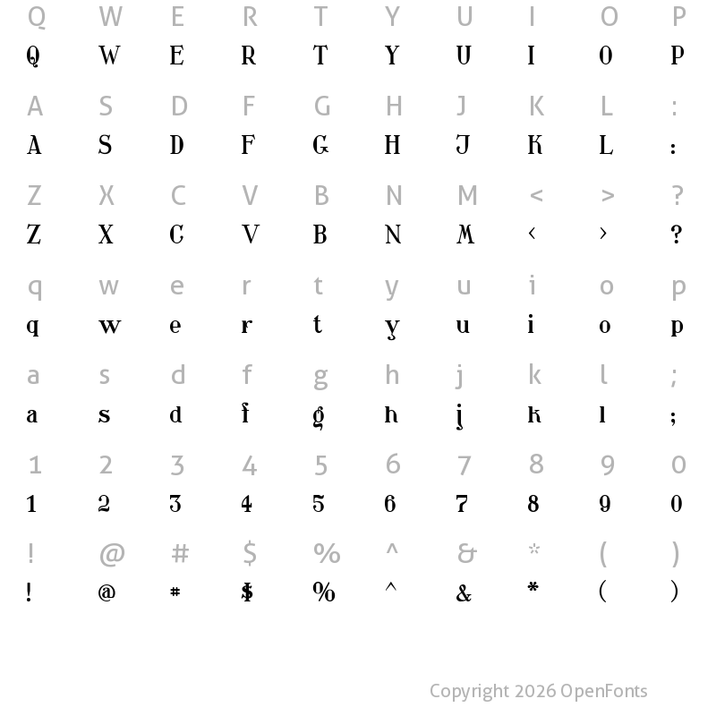 Character Map of Waschkueche Regular
