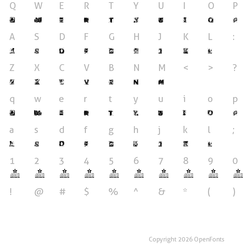 Character Map of WASHED HANDS PERSONAL USE Regular