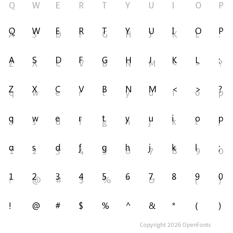 Character Map of Wasichu Book