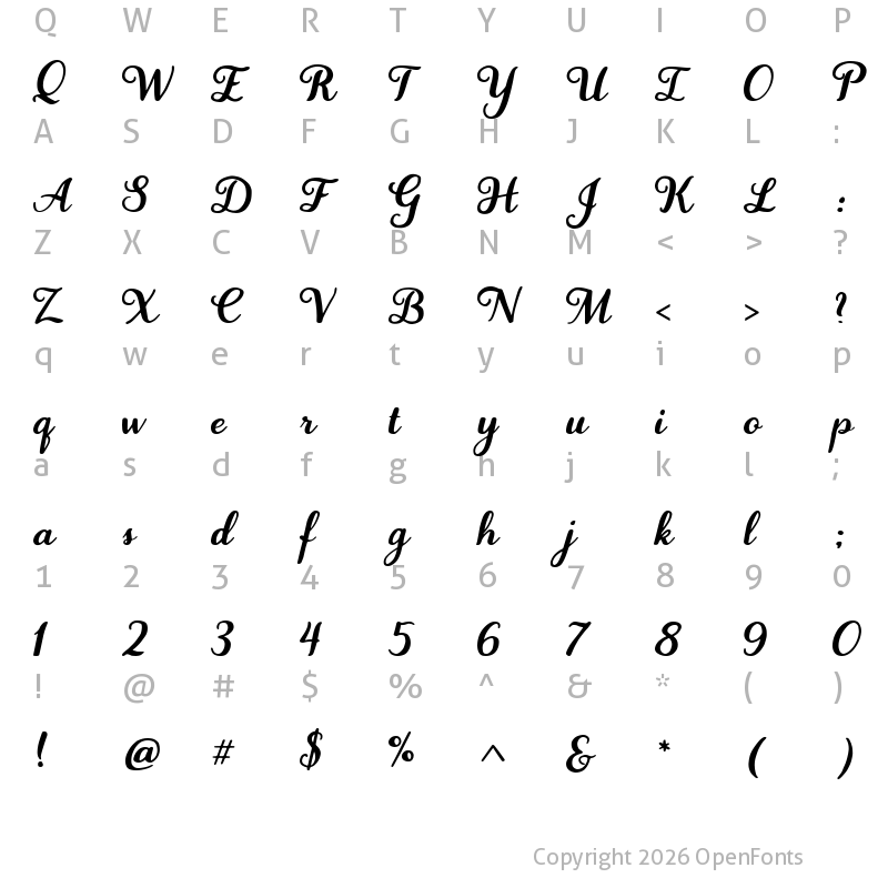 Character Map of Wassailing Regular