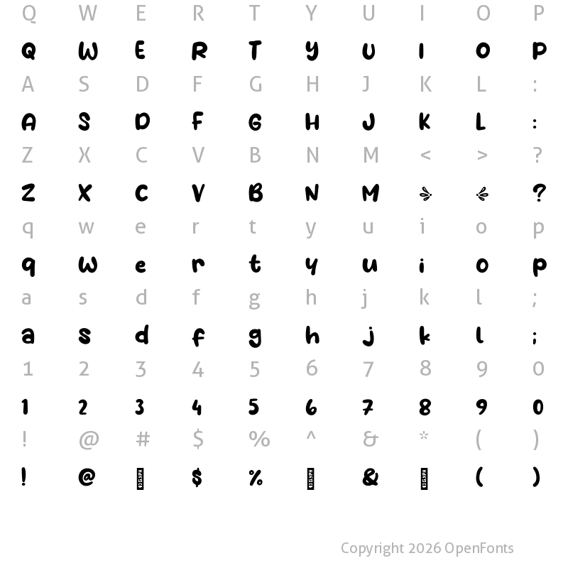 Character Map of Water Galon Regular