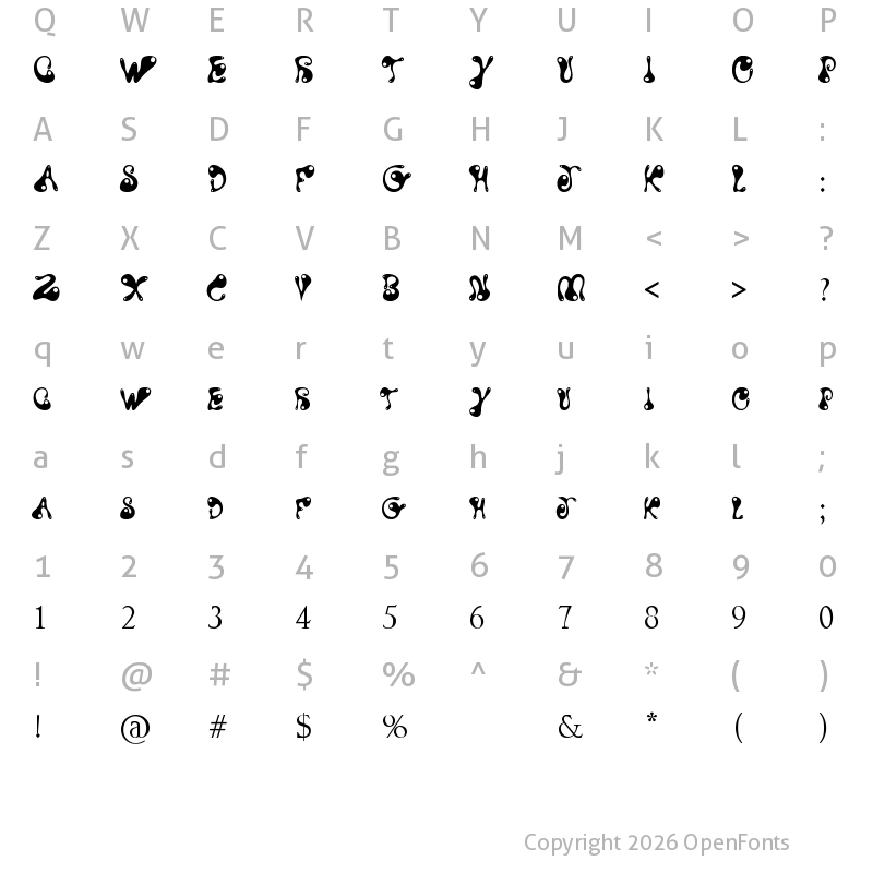 Character Map of Water Park Regular